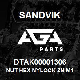 DTAK00001306 Sandvik NUT HEX NYLOCK ZN M12 | AGA Parts