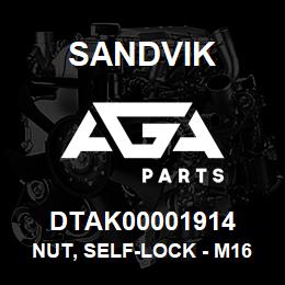 DTAK00001914 Sandvik NUT, SELF-LOCK - M16 X 2-10 | AGA Parts