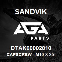 DTAK00002010 Sandvik CAPSCREW - M10 X 25-10.9 | AGA Parts