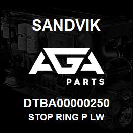 DTBA00000250 Sandvik STOP RING P LW | AGA Parts