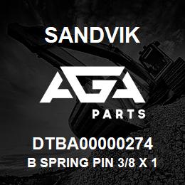 DTBA00000274 Sandvik B SPRING PIN 3/8 X 1-1/4" RB | AGA Parts