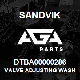 DTBA00000286 Sandvik VALVE ADJUSTING WASHER B | AGA Parts