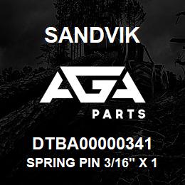 DTBA00000341 Sandvik SPRING PIN 3/16" X 1-3/8" | AGA Parts