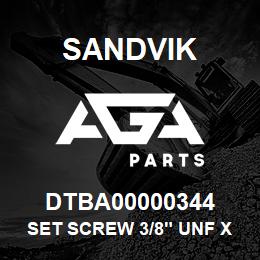 DTBA00000344 Sandvik SET SCREW 3/8" UNF X 3/4" NYLOC | AGA Parts