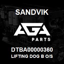 DTBA00000360 Sandvik LIFTING DOG B O/S | AGA Parts