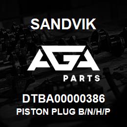 DTBA00000386 Sandvik PISTON PLUG B/N/H/P 1/2 BSP | AGA Parts