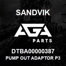 DTBA00000387 Sandvik PUMP OUT ADAPTOR P3 LW | AGA Parts