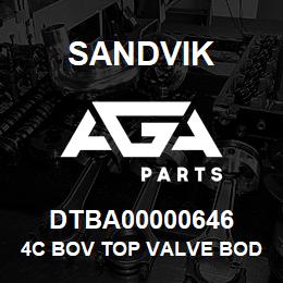 DTBA00000646 Sandvik 4C BOV TOP VALVE BODY | AGA Parts