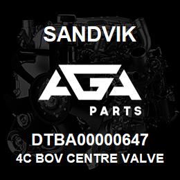 DTBA00000647 Sandvik 4C BOV CENTRE VALVE BODY | AGA Parts