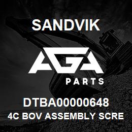 DTBA00000648 Sandvik 4C BOV ASSEMBLY SCREW | AGA Parts