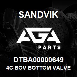 DTBA00000649 Sandvik 4C BOV BOTTOM VALVE BODY | AGA Parts