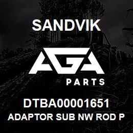 DTBA00001651 Sandvik ADAPTOR SUB NW ROD PIN-B ROD PIN | AGA Parts