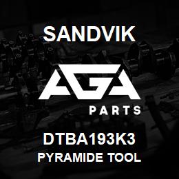 DTBA193K3 Sandvik PYRAMIDE TOOL | AGA Parts