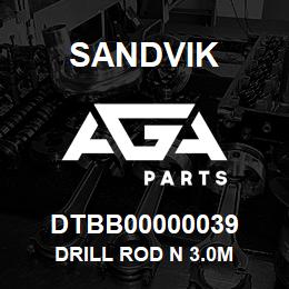 DTBB00000039 Sandvik DRILL ROD N 3.0M | AGA Parts