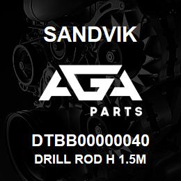 DTBB00000040 Sandvik DRILL ROD H 1.5M | AGA Parts