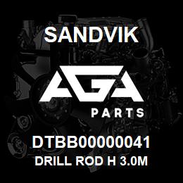 DTBB00000041 Sandvik DRILL ROD H 3.0M | AGA Parts