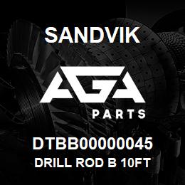 DTBB00000045 Sandvik DRILL ROD B 10FT | AGA Parts