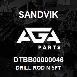 DTBB00000046 Sandvik DRILL ROD N 5FT | AGA Parts