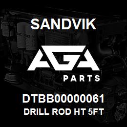 DTBB00000061 Sandvik DRILL ROD HT 5FT | AGA Parts