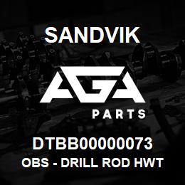 DTBB00000073 Sandvik OBS - DRILL ROD HWT 3M RB | AGA Parts