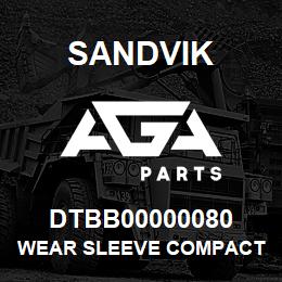 DTBB00000080 Sandvik WEAR SLEEVE COMPACT W/S | AGA Parts