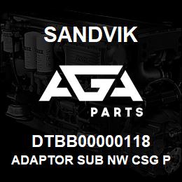 DTBB00000118 Sandvik ADAPTOR SUB NW CSG PIN - H W/L BOX | AGA Parts