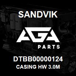 DTBB00000124 Sandvik CASING HW 3.0M | AGA Parts