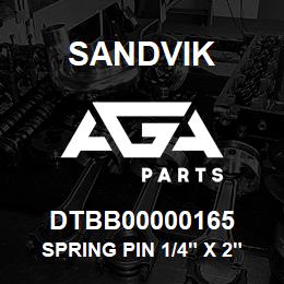 DTBB00000165 Sandvik SPRING PIN 1/4" X 2" | AGA Parts