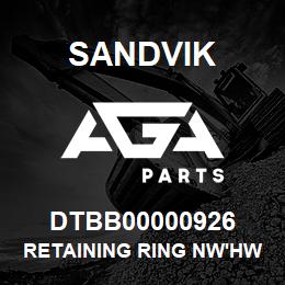 DTBB00000926 Sandvik RETAINING RING NW'HW CASE CUTTER | AGA Parts