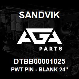 DTBB00001025 Sandvik PWT PIN - BLANK 24" TUBE (SPECIAL) | AGA Parts