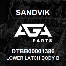 DTBB00001386 Sandvik LOWER LATCH BODY B | AGA Parts