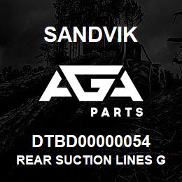 DTBD00000054 Sandvik REAR SUCTION LINES GRP *GROUP REF | AGA Parts