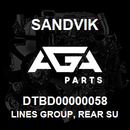 DTBD00000058 Sandvik LINES GROUP, REAR SUCTION *GROUP R | AGA Parts