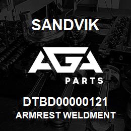 DTBD00000121 Sandvik ARMREST WELDMENT | AGA Parts