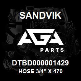 DTBD000001429 Sandvik HOSE 3/4" X 470 | AGA Parts