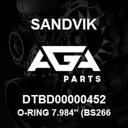 DTBD00000452 Sandvik O-RING 7.984" (BS266) | AGA Parts