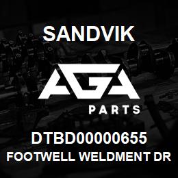 DTBD00000655 Sandvik FOOTWELL WELDMENT DRIVERS CAB | AGA Parts