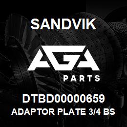 DTBD00000659 Sandvik ADAPTOR PLATE 3/4 BSPP HYD FAN PUMP | AGA Parts