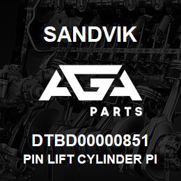 DTBD00000851 Sandvik PIN LIFT CYLINDER PIVOT (METRIC) | AGA Parts