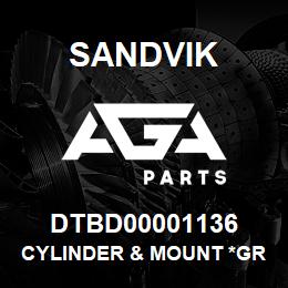 DTBD00001136 Sandvik CYLINDER & MOUNT *GROUP REFERENCE | AGA Parts