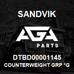 DTBD00001145 Sandvik COUNTERWEIGHT GRP *GROUP REF | AGA Parts