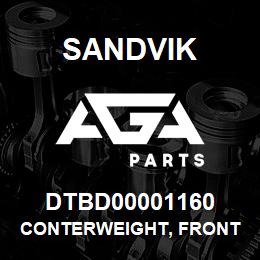 DTBD00001160 Sandvik CONTERWEIGHT, FRONT ODS TS495 | AGA Parts