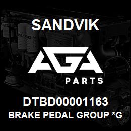 DTBD00001163 Sandvik BRAKE PEDAL GROUP *GROUP REFERENCE | AGA Parts