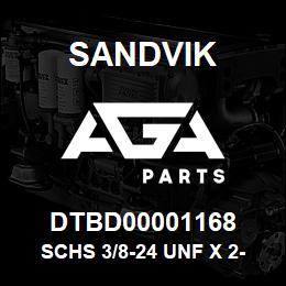 DTBD00001168 Sandvik SCHS 3/8-24 UNF X 2-3/4 GR8 | AGA Parts