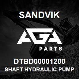 DTBD00001200 Sandvik SHAFT HYDRAULIC PUMP COUPLING | AGA Parts