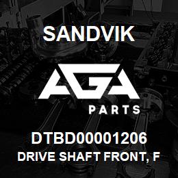 DTBD00001206 Sandvik DRIVE SHAFT FRONT, FRONT FRAME | AGA Parts