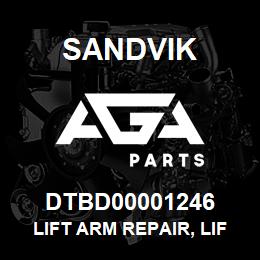 DTBD00001246 Sandvik LIFT ARM REPAIR, LIFT ARM, LS170 | AGA Parts