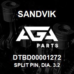 DTBD00001272 Sandvik SPLIT PIN, DIA. 3.2 X 45 LG | AGA Parts