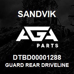 DTBD00001288 Sandvik GUARD REAR DRIVELINE DRIVELINES GROU | AGA Parts