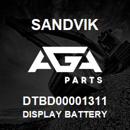 DTBD00001311 Sandvik DISPLAY BATTERY | AGA Parts